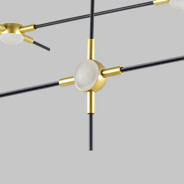 PENDENTE LINK DOURADO E PRETO E BRANCO (C)80CM (L)56CM (A)36CM 12X4W 3000K 2400LM - FT001 - 8