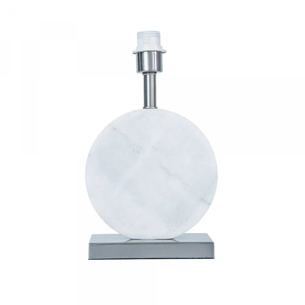 BASE PARA ABAJUR BIAGIO NICKEL E BRANCO (D)22CM (L)12CM (A)37CM 1XE27 40W - GL016WN