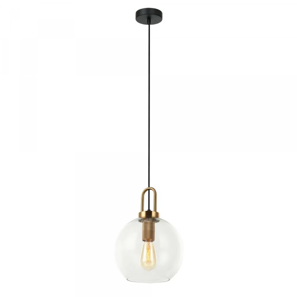 PENDENTE GURI BRONZE E PRETO E TRANSPARENTE (D)25CM (A)23CM 1XE27 40W - HL007