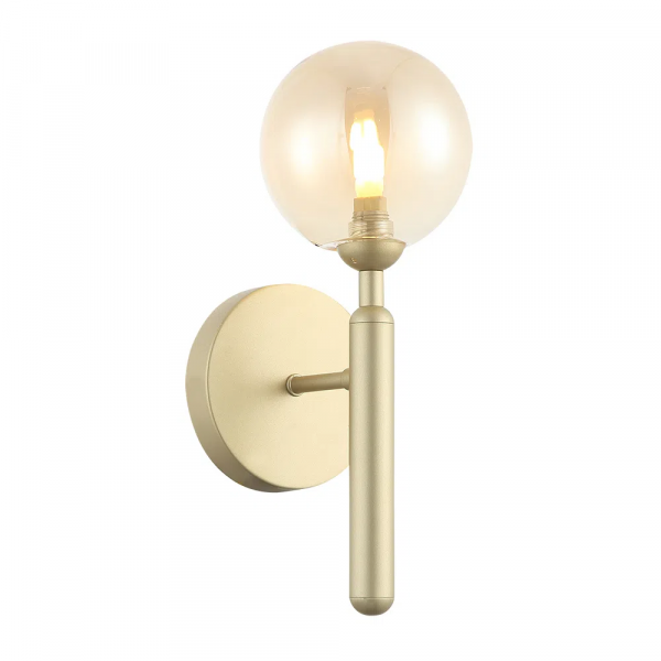 ARANDELA ABAPORU DOURADO E AMBAR (C)16CM (L)12CM (A)32CM 1XG9 25W - HL014G
