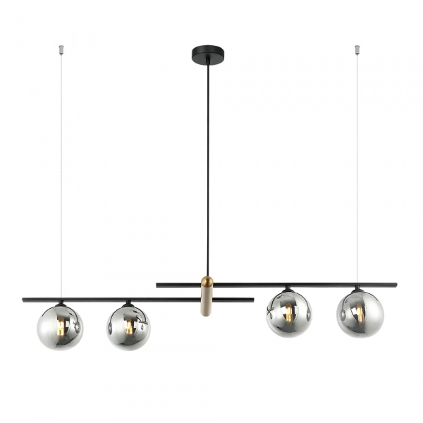 PENDENTE BAMBU PRETO (C)98CM (L)23CM (A)16.5CM 4XG9 100W - HL017LB