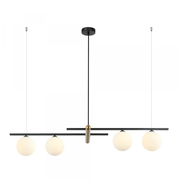 PENDENTE BAMBU PRETO E DOURADO (C)98CM (L)23CM (A)16.5CM 4XG9 100W - HL017LW