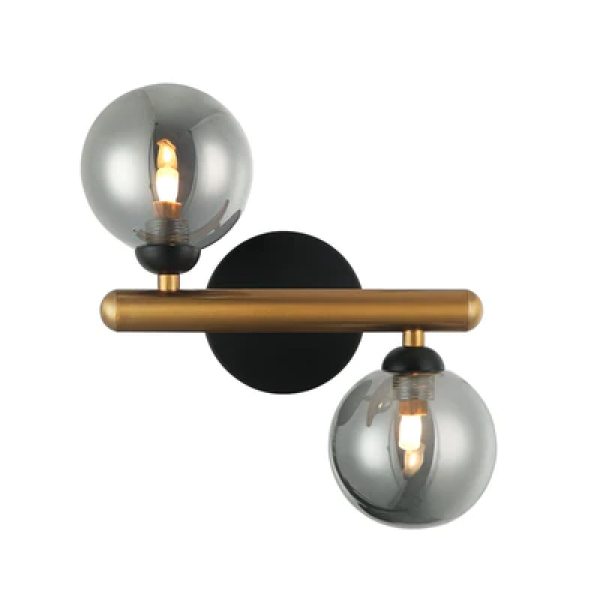 Arandela Bambu Preto E Bronze (D)0Cm (C)24Cm (L)15Cm (A)27Cm 2X25W 0Lm G9 - HL022SB