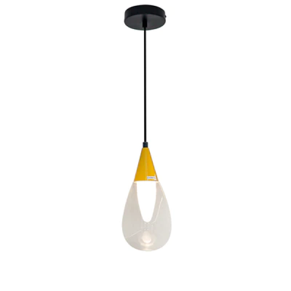 PENDENTE GEM BRONZE E TRANSPARENTE (D)13CM (A)27,5CM  1X25W   E14