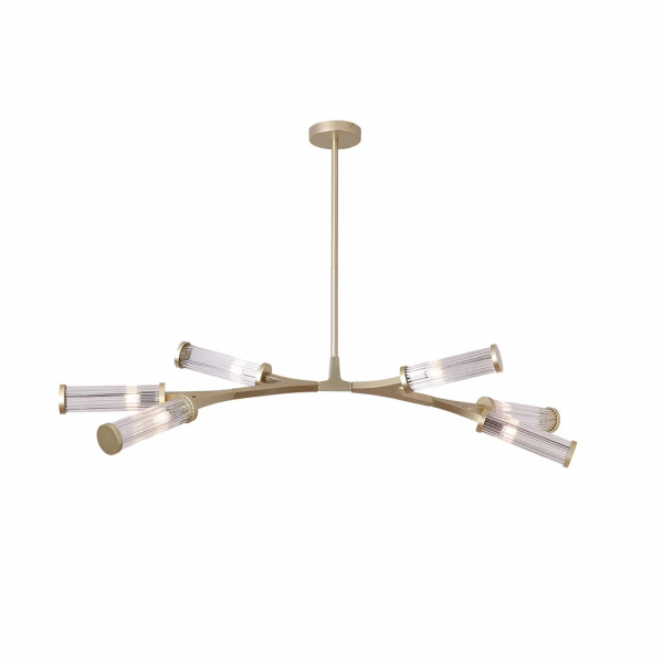 PENDENTE FLORESTA DOURADO E TRANSPARENTE 100CM X 30CM X 60CM 6XG9 150W - HM001