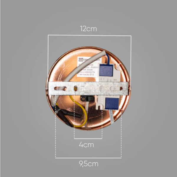 Pendente Media Luna Cobre e TR LED 6W - HM003E - 2