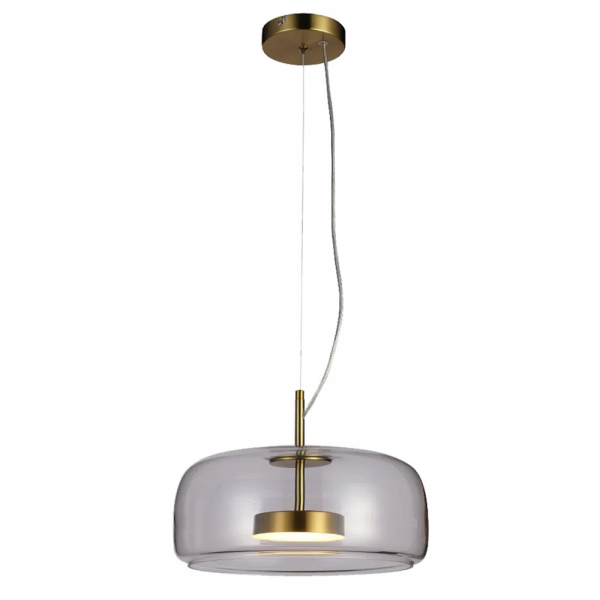 PENDENTE TEMPO DOURADO E TRANSPARENTE (D)33CM (A)15CM 1X1W 3000K 300LM LED