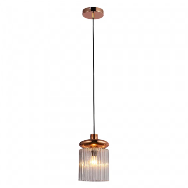 PENDENTE TULE ROSE GOLD E TRANSPARENTE (D)15CM (A)22CM 1X4W E14