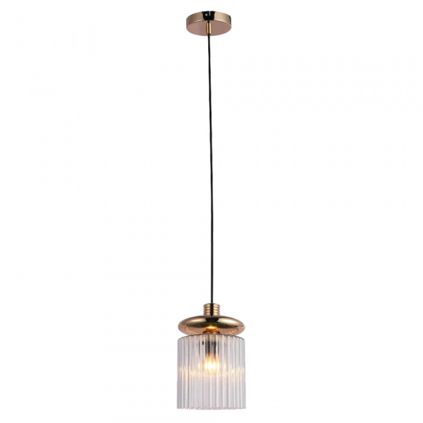 PENDENTE TULE DOURADO E TRANSPARENTE (D)15CM (A)22CM 1X4W E14
