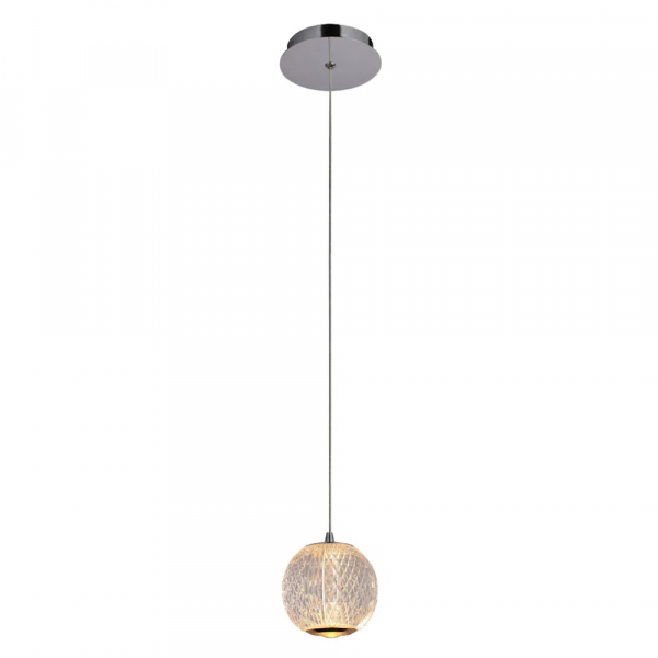 PENDENTE LUCE CROMADO E TRANSPARENTE (D)12CM 1X4,2W 3000K 252LM LED