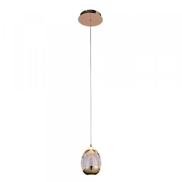 PENDENTE GUTE DOURADO E TRANSPARENTE (D)9CM (A)14CM 1X4,8W 3000K 288LM LED