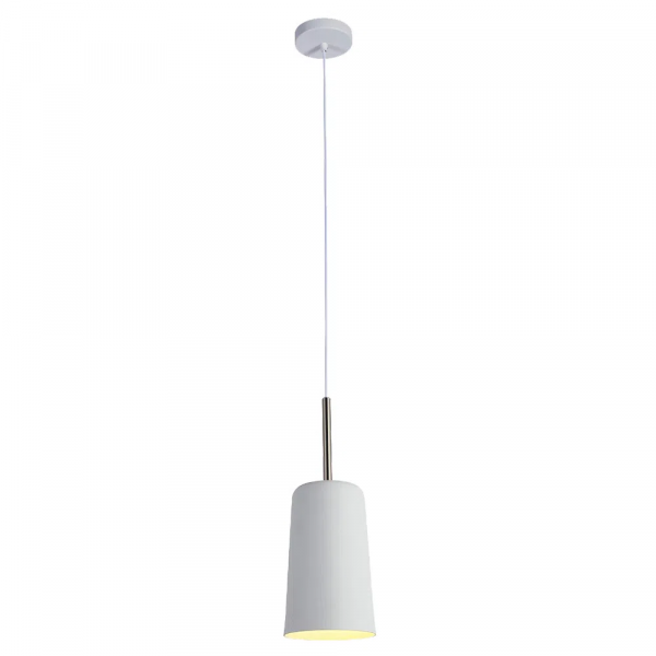 PENDENTE BOT BRANCO E NICKEL (D)13,6CM (A)38CM 1X40W E27