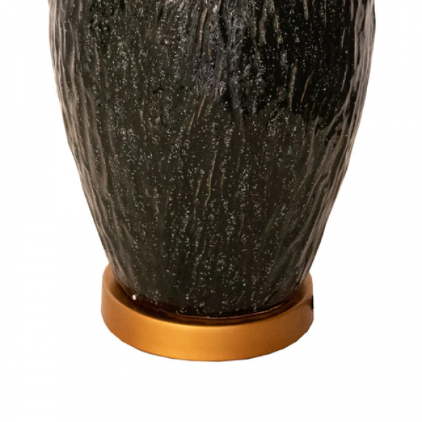 Base Para Abajur Artisano Dourado E Azul (D)24Cm (A)62Cm 1Xe27 40W - HR003 - 3