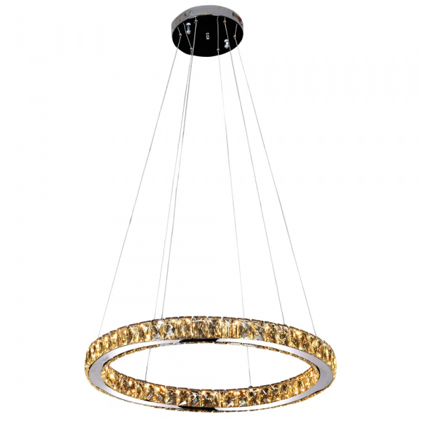 PENDENTE AURA PICCOLA CROMADO E TRANSPARENTE (D)60CM (A)5.5CM 1X24W 3000K 1320LM - ID010C