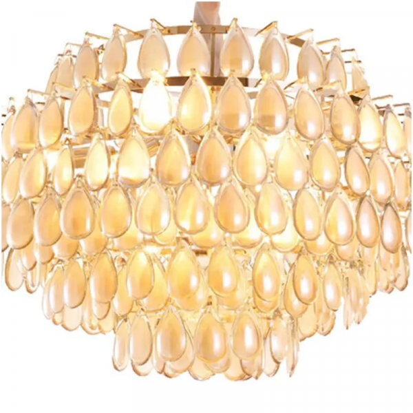 LUSTRE ODEON D 60CM X 42CM  12XE14 127V / 220V DOURADO E CONHAQUE (AQ026S) - 2