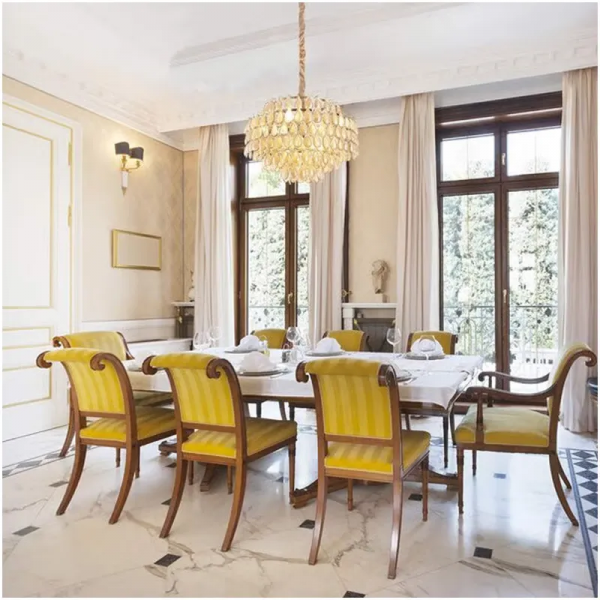 LUSTRE ODEON D 60CM X 42CM  12XE14 127V / 220V DOURADO E CONHAQUE (AQ026S) - 3