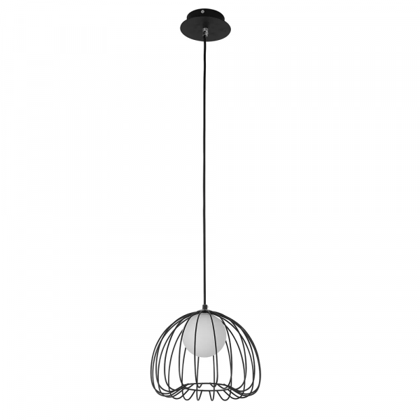 PENDENTE LAMP 25CM X 21CM  1XG9 127V / 220V PRETO E BRANCO