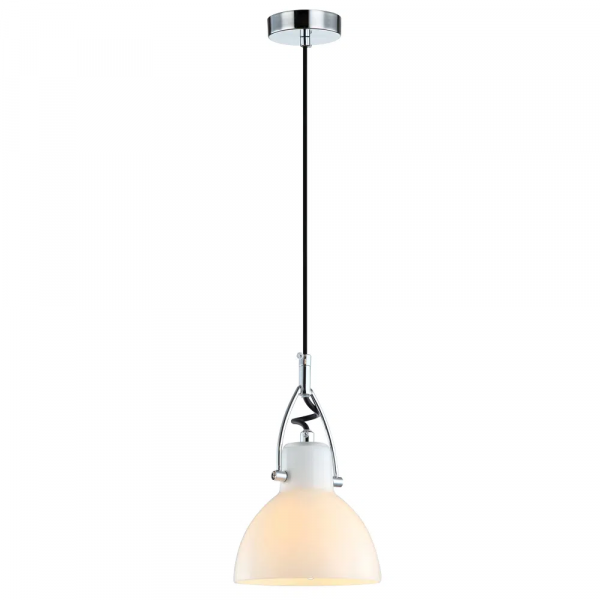 PENDENTE BAR D 14CM X 22CM 1XG9 127V / 220V BRANCO E CROMADO - OP057C