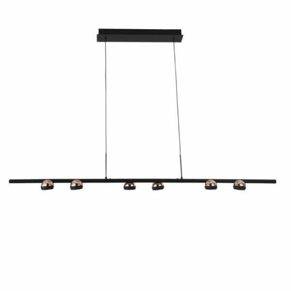 PENDENTE OTO PRETO E ROSE GOLD (C)140CM (L)10CM (A)6CM  6X5W 3000K 3100LM LED