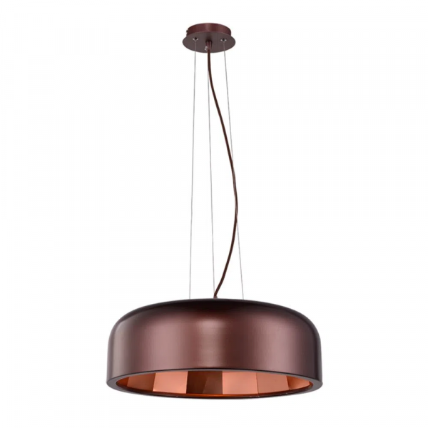 PENDENTE CLUB 60CM X 20CM  1XE27 127V / 220V COBRE E MARROM