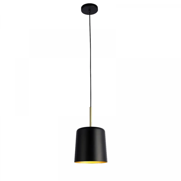 PENDENTE BOT PRETO E DOURADO (D)20CM (A)35CM  1X40W   E27