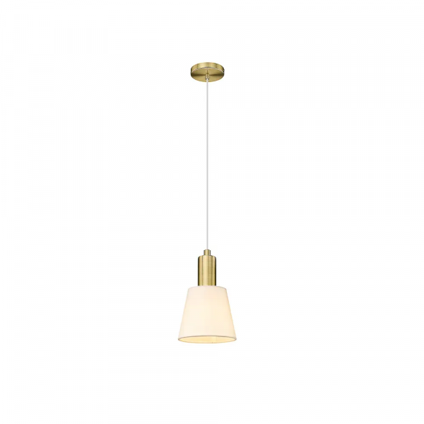 PENDENTE PIPE DOURADO E BRANCO (D)12CM (A)19.5CM  1XE14 40W