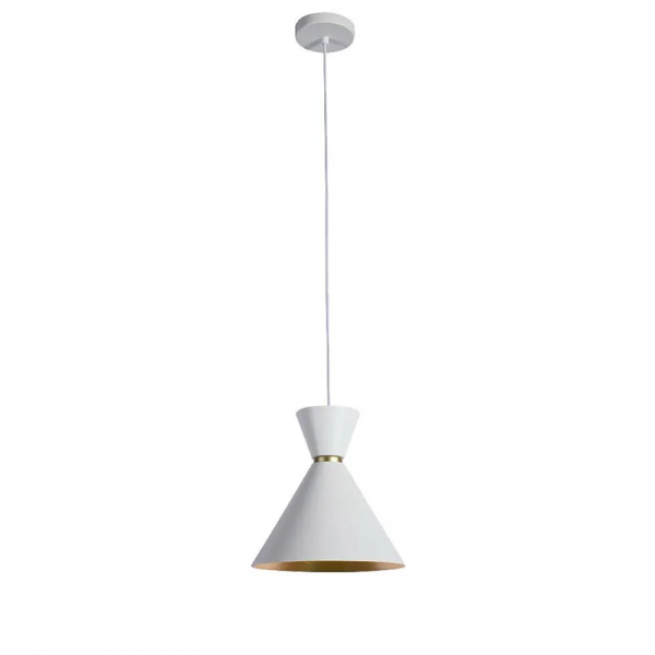 PENDENTE SET BRANCO E DOURADO (D)23CM (A)23CM  1X40W   E27