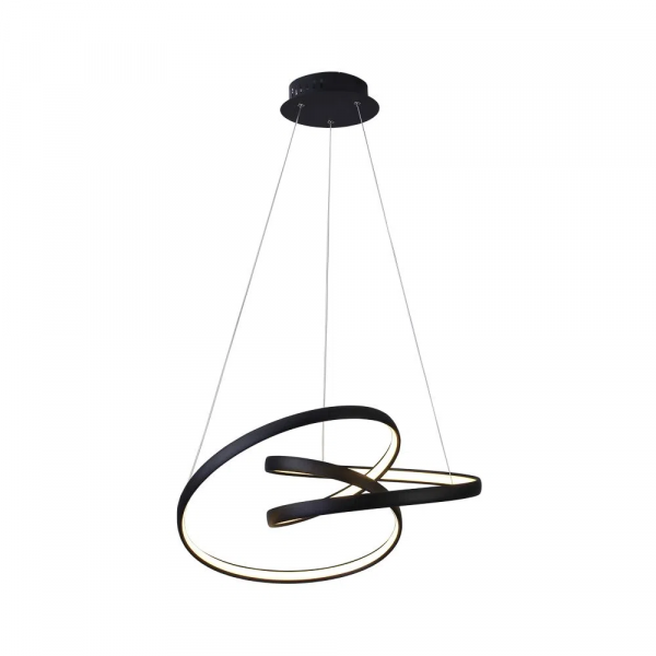 PENDENTE ZIG PRETO (C)57CM (L)47CM (A)26CM 1X35W 3000K 1800LM - TP001B