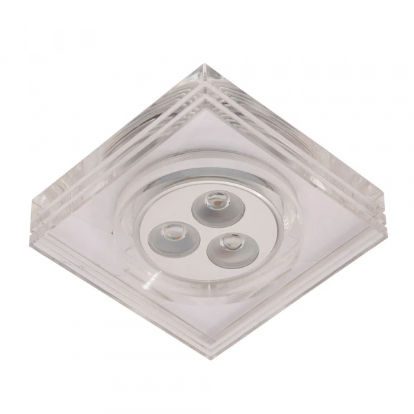 SPOT DE EMBUTIR GLOW 9CM X 9CM X 5CM 3 X LED 1W 127V / 220V ACETINADO E TRANSP - YD227QC