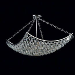 LUSTRE EZE 60CM X 104CM X 50CM 8XE14 127V / 220V CROMADO E TRANSP - AQ004L
