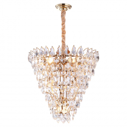LUSTRE PARIS DOURADO E TRANSPARENTE (D)65CM (A)65CM 11XE14 440W - AQ024S
