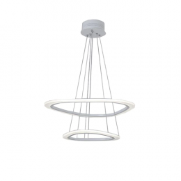 Pendente Nuvola Prata (D)60 + 80Cm (C)0Cm (L)0Cm (A)2Cm 1X66W 3000K 3960Lm Led - BC001
