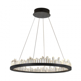 Pendente Roca Preto E Transparente (D)80Cm (C)0Cm (L)0Cm (A)11Cm 1X36W 3000K 2160Lm Led - BC003B