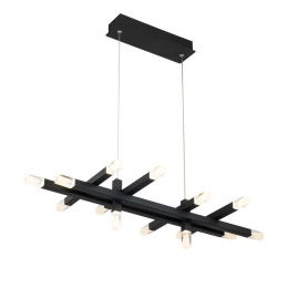 PENDENTE ARPOADOR PRETO E TRANSPARENTE (C)37CM (L)80CM (A)15.2CM 14X3W 3000 - BD002R