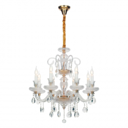 LUSTRE ELYSEE DOURADO E TRANSPARENTE (D)72CM (A)78CM 8XE14 320W - BK5308