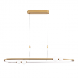 PENDENTE NÉBULA DOURADO E BRANCO (C)105CM (L)28CM 1X42W 3000K 2100LM - DW006G