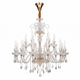 LUSTRE ELYSEE DOURADO E TRANSPARENTE (D)98CM (A)88CM 18XE14 720W - BK5318