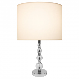 BASE PARA ABAJUR LIT CROMADO E TRANSPARENTE (D)12CM (A)34CM  1X40W   E27