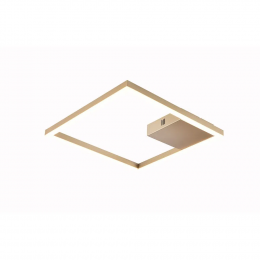 PLAFON DE SOBREPOR TEC DOURADO E BRANCO (C)40CM (L)40CM (A)4CM 1X30W 3000K 1790LM - GD014G