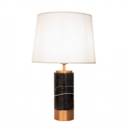 BASE PARA ABAJUR MARMO COBRE E PRETO (D)12CM (A)39CM 1XE27 40W - GL001EB