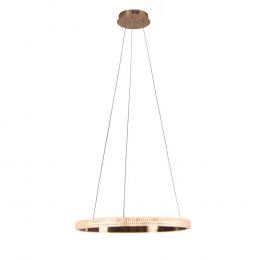 PENDENTE OCA DOURADO E TRANSPARENTE (D)60CM (A)4CM 1X32W 3000K 1881LM - GD001