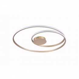 PLAFON DE SOBREPOR ORBITA DOURADO E BRANCO (D)69 +38CM (A)2CM 1X60W 3000K 3230LM - GD007LG