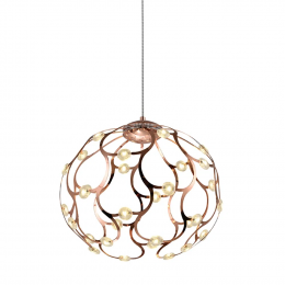 PENDENTE SPHER D 55CM X 45CM 40 X LED 0,8W 127V / 220V ROSE E TRANSP - BB002L