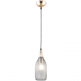PENDENTE COPPER PRETO E DOURADO (D)12CM (A)31CM 1XE27 40W - XN004G