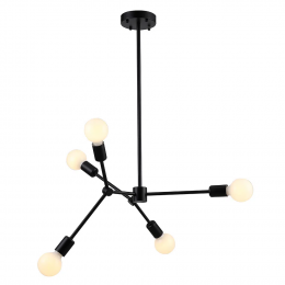 PENDENTE LEBLON PRETO (D)60CM (A)118CM 5XE27 200W - RM001B
