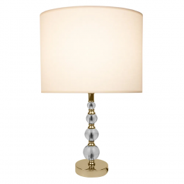 Base Para Abajur Lit Dourado e Transparente (d)12cm (a)34cm 1x40w E27