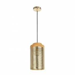 PENDENTE TELINHA D 15CM X 28CM 1XE27 127V / 220V BRONZE E NATURAL - CI005A
