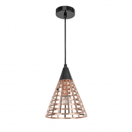 PENDENTE GROU D 19CM X 27CM 1XE27 127V / 220V COBRE E PRETO - CI006B