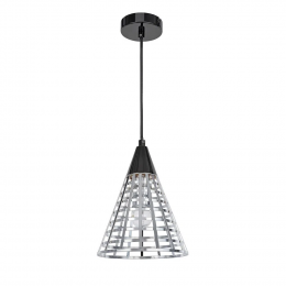 PENDENTE GROU D 19CM X 24CM 1XE27 127V / 220V CROMADO E PRETO - CI006C