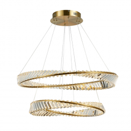 PENDENTE INIS DOURADO E TRANSPARENTE (D)60 + 80CM 122W 3000K 4200LM LED